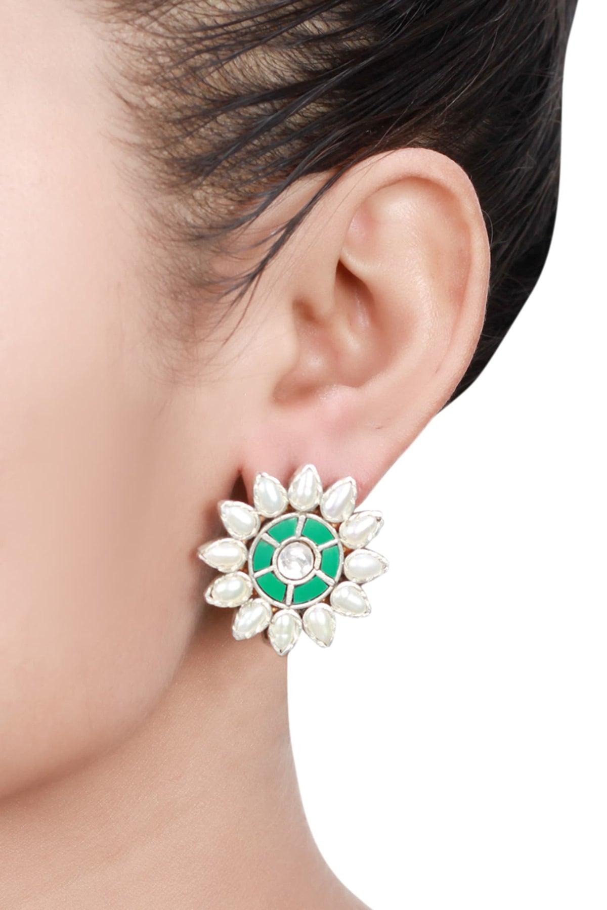 Floral Motif Handcrafted Studs 