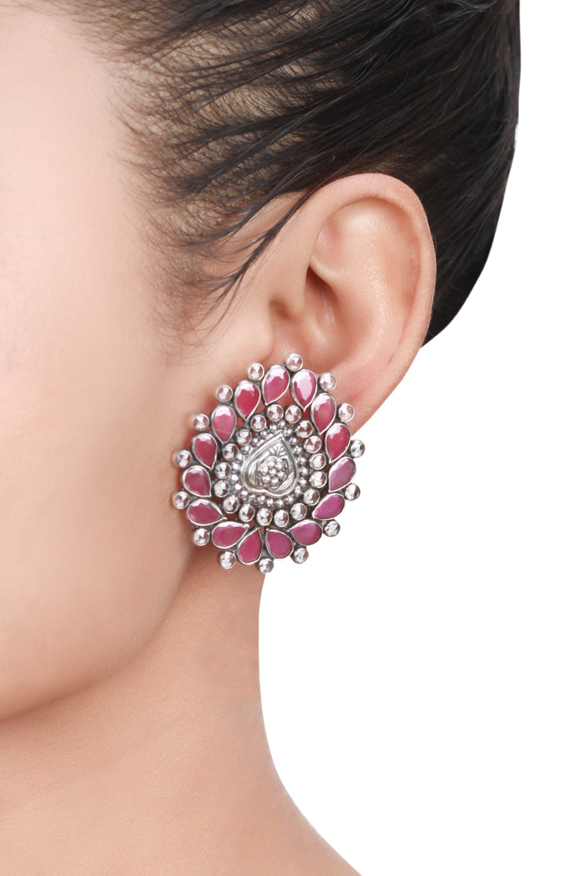 Handcrafted Stone Stud Earrings 
