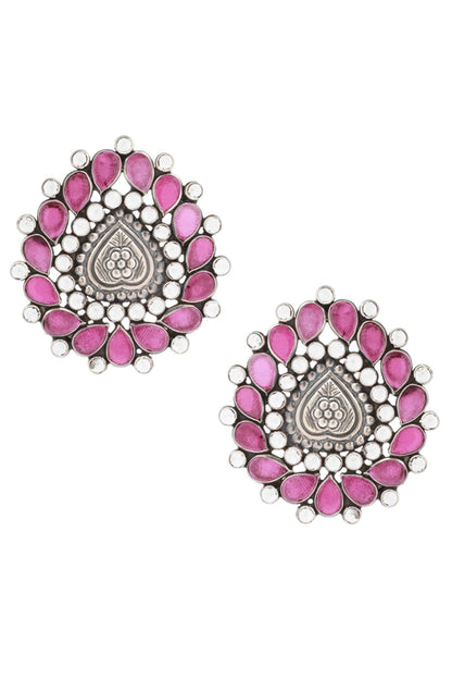 Handcrafted Stone Stud Earrings 