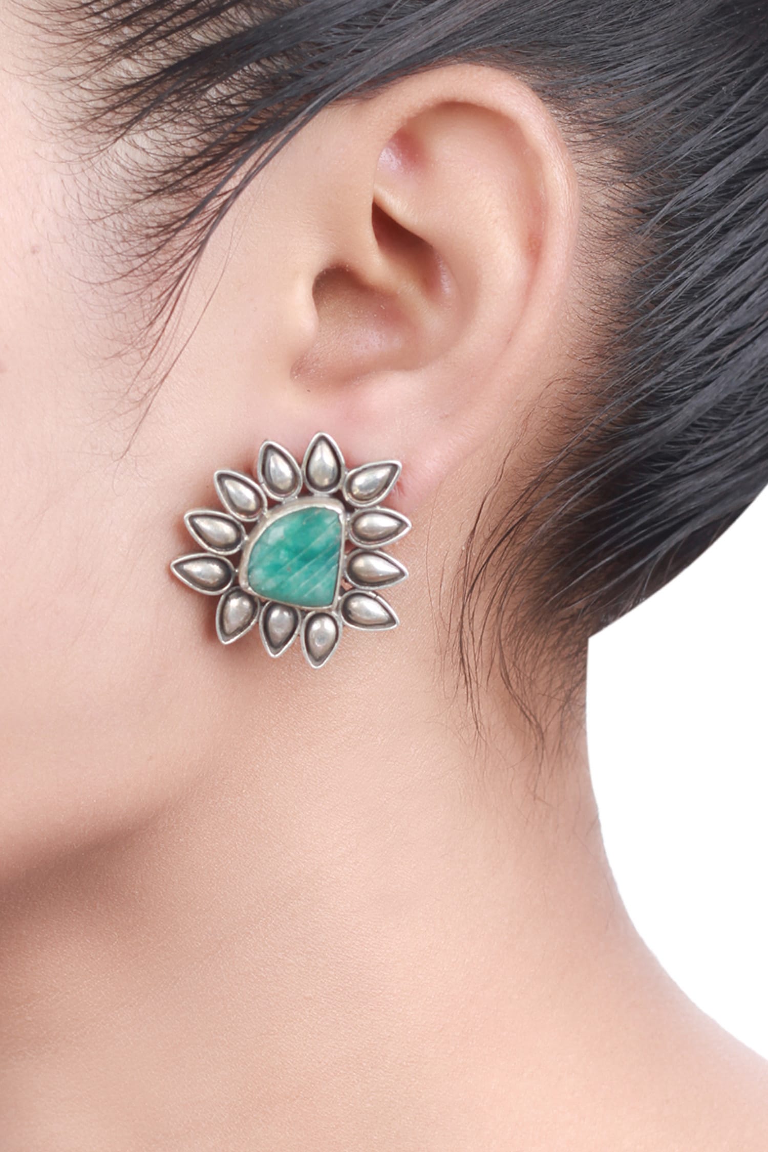 Stone Embellished Stud Earrings 