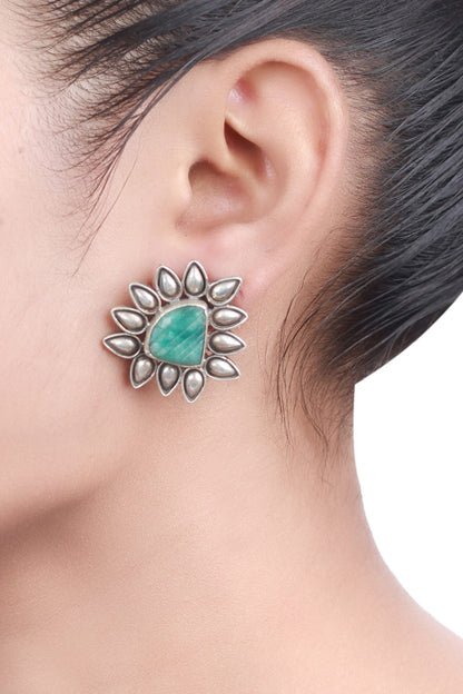 Stone Embellished Stud Earrings 