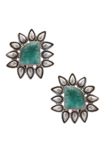 Stone Embellished Stud Earrings 