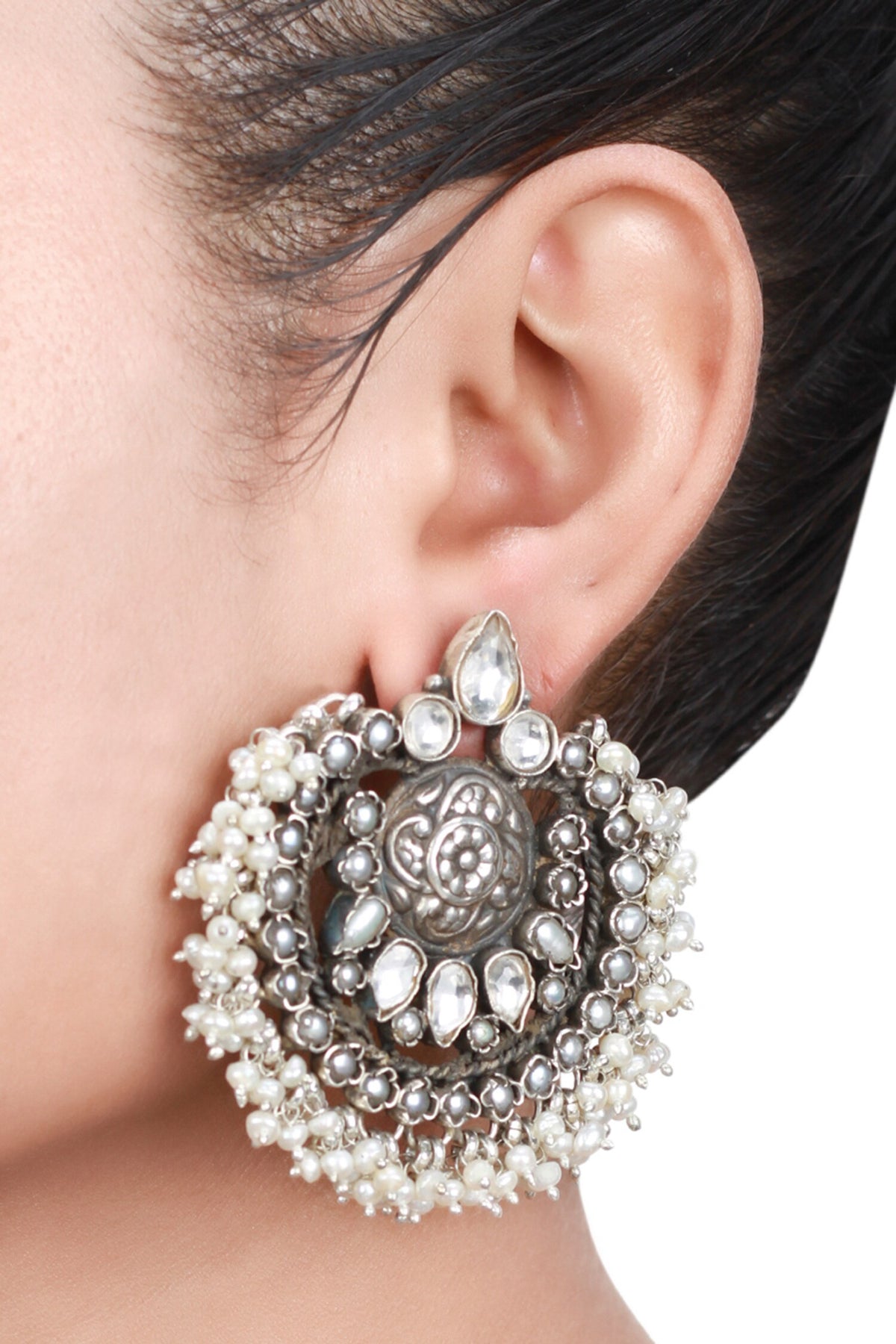 Handcrafted Stone Drop Chandbalis 