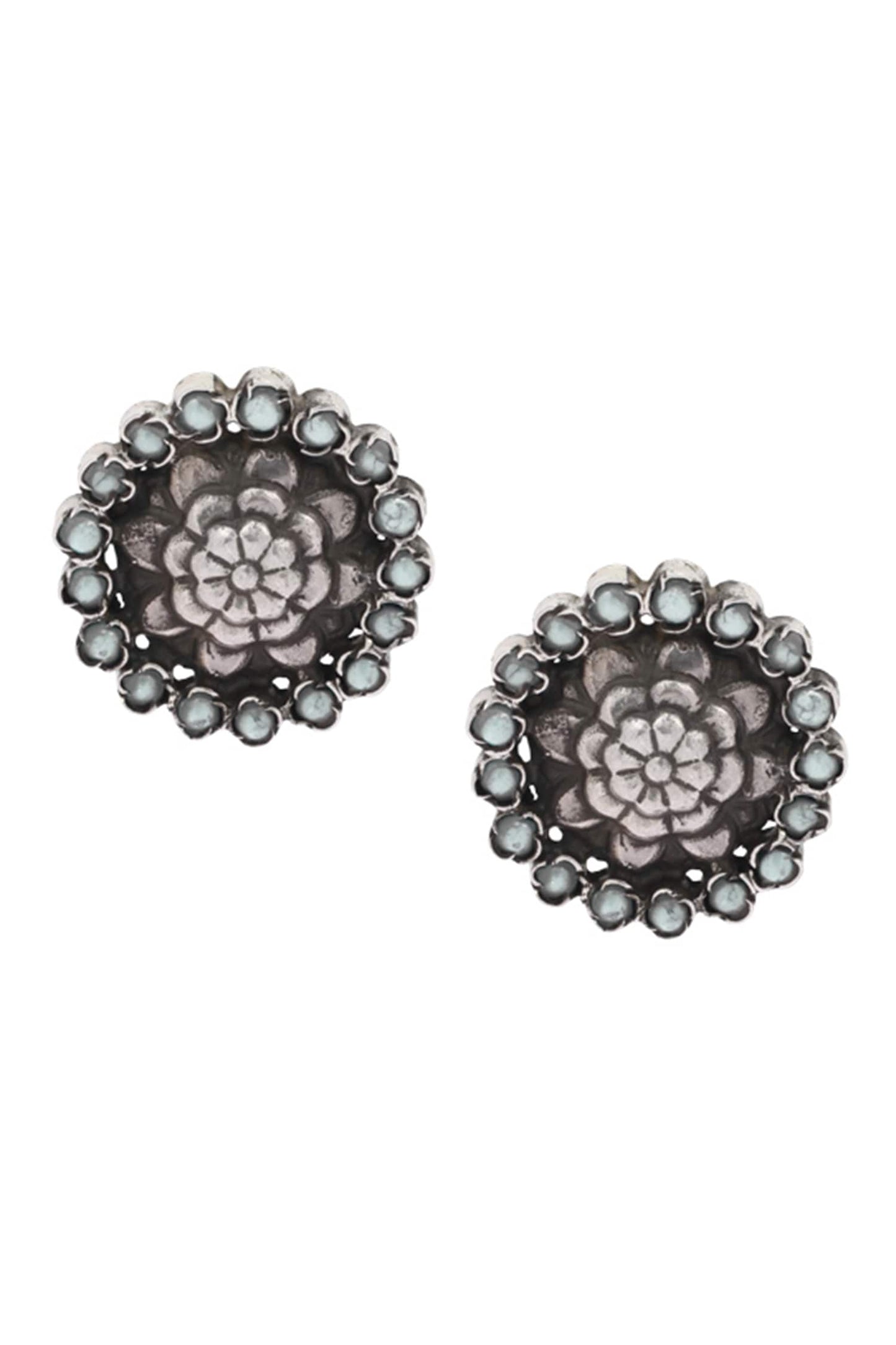 Handcrafted Carved Stud Earrings 