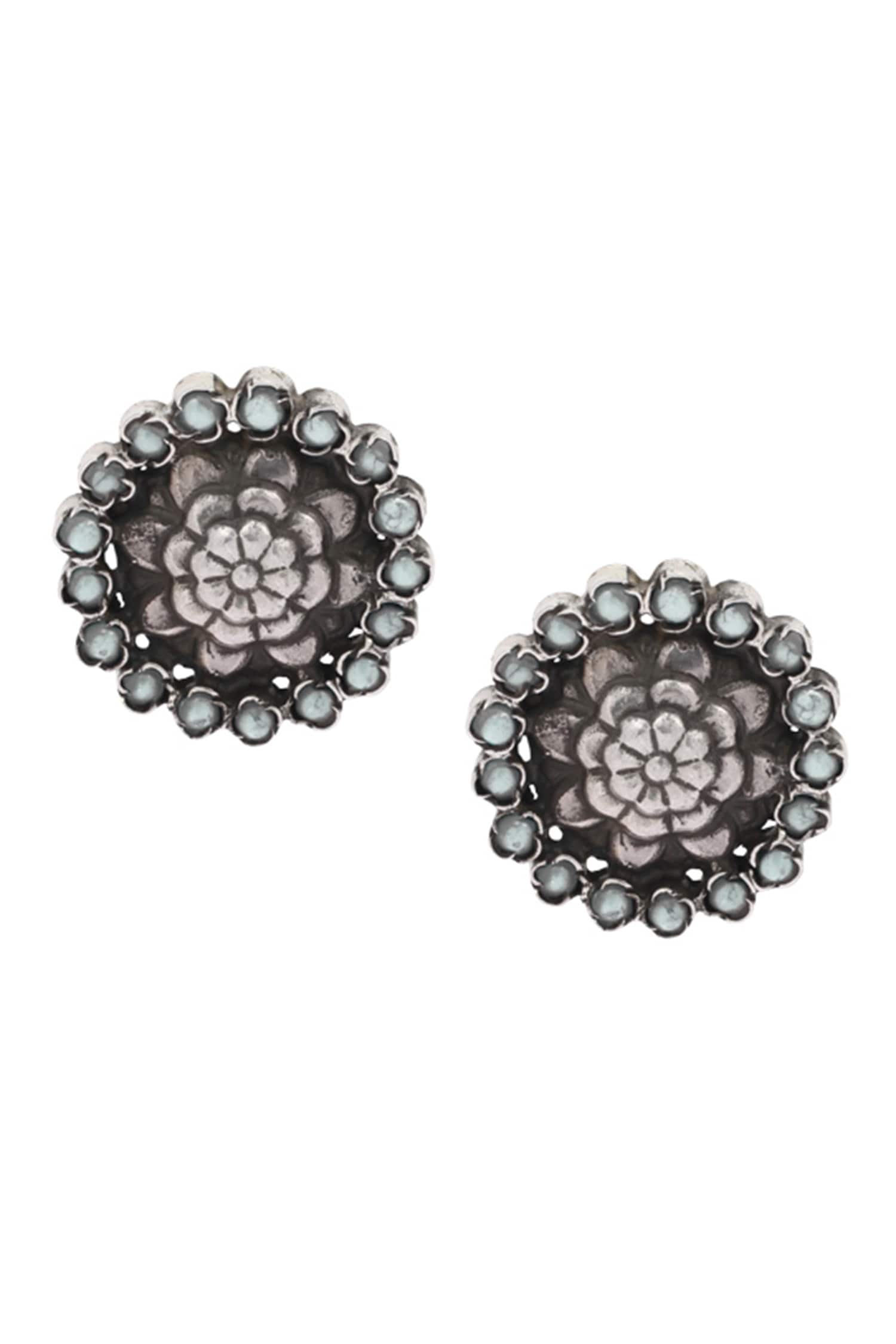 Handcrafted Carved Stud Earrings 