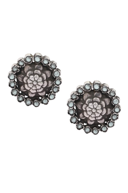 Handcrafted Carved Stud Earrings 