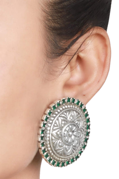 Handcrafted Carved Stud Earrings 