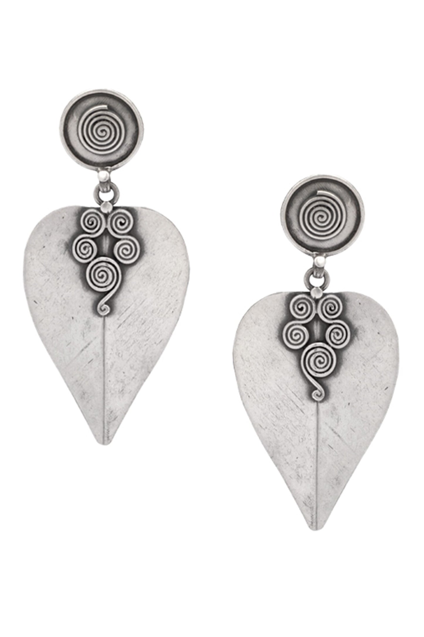 Leaf Motif Drop Earrings 