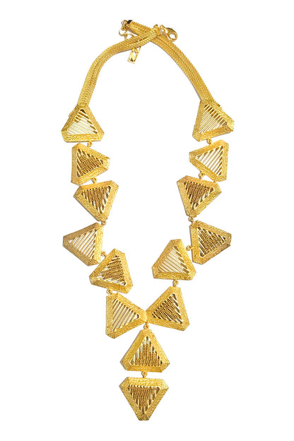 Geometric Carved Necklace 