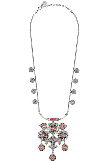 Enamel Coin Taveez Necklace 