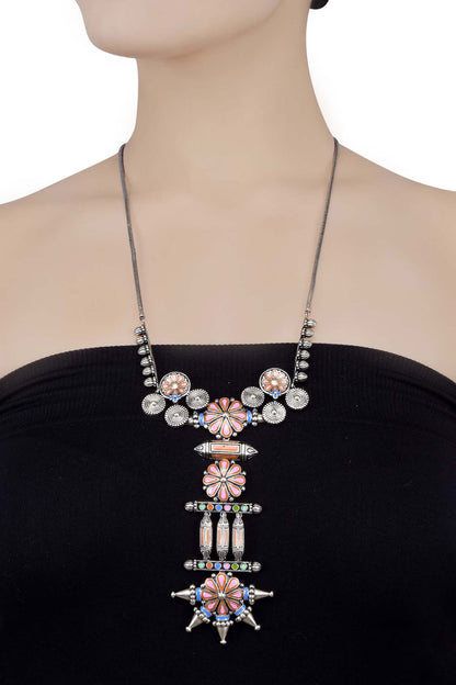 Flower Coin Taveez Necklace 