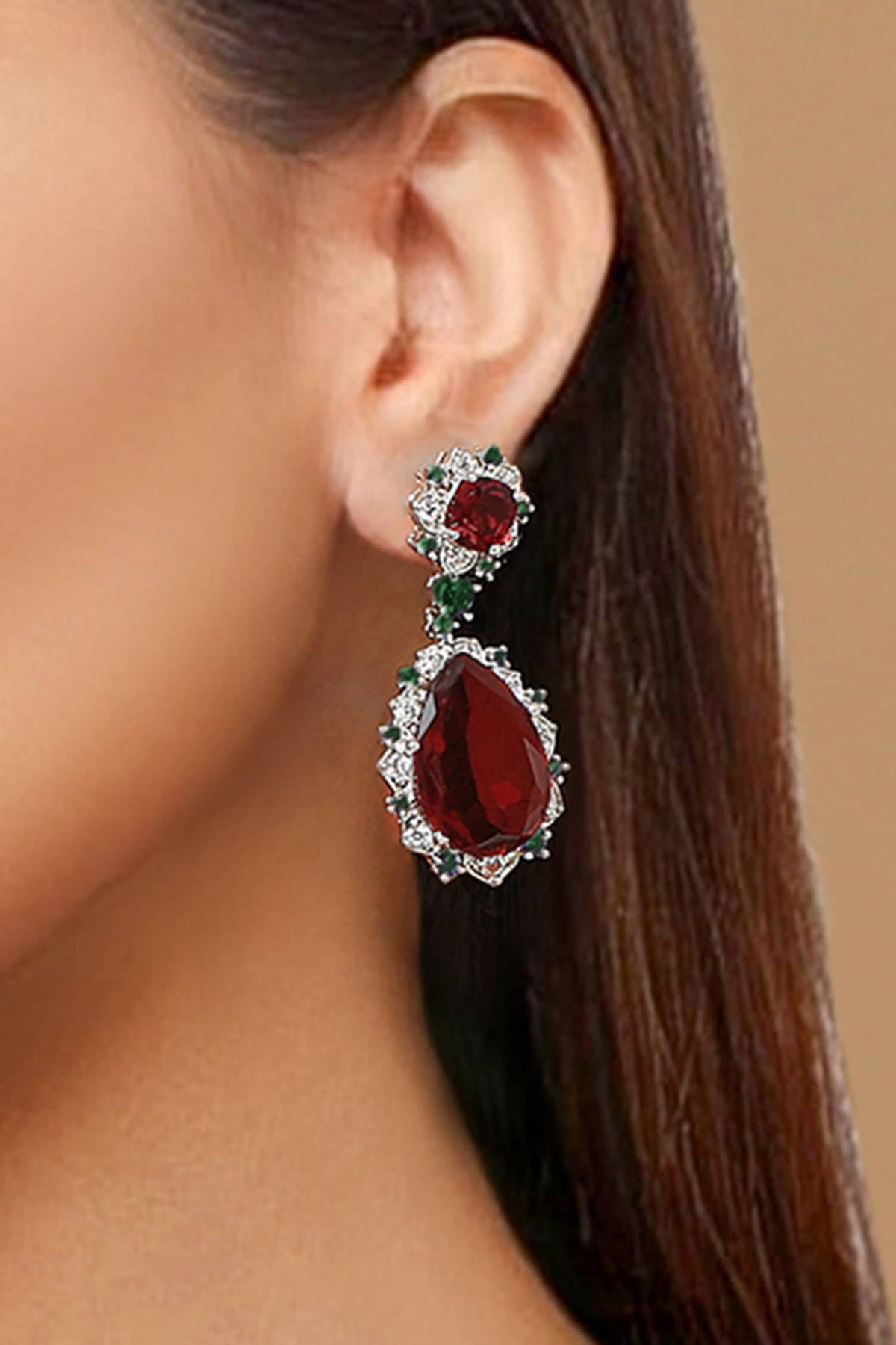 Stone Embellished Cocktail Earrings 
