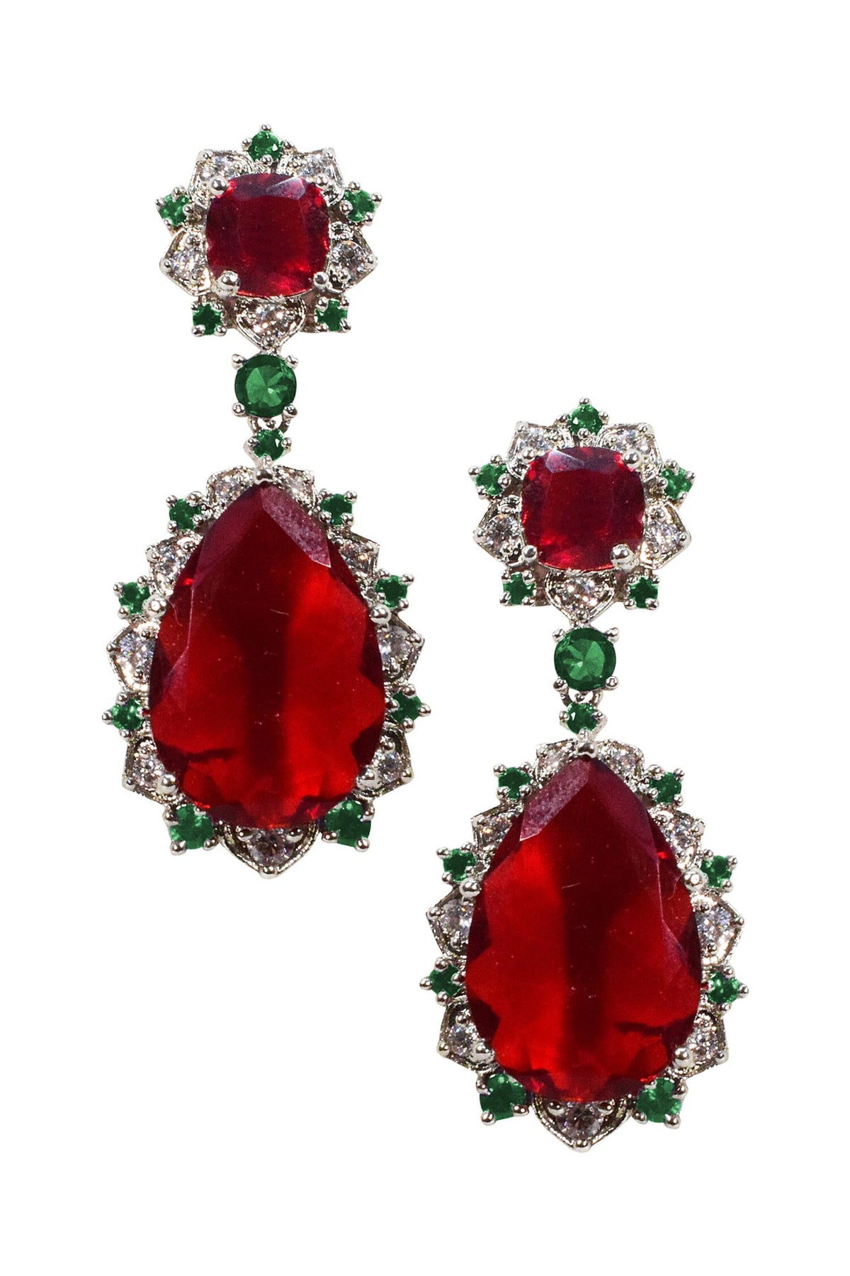 Stone Embellished Cocktail Earrings 