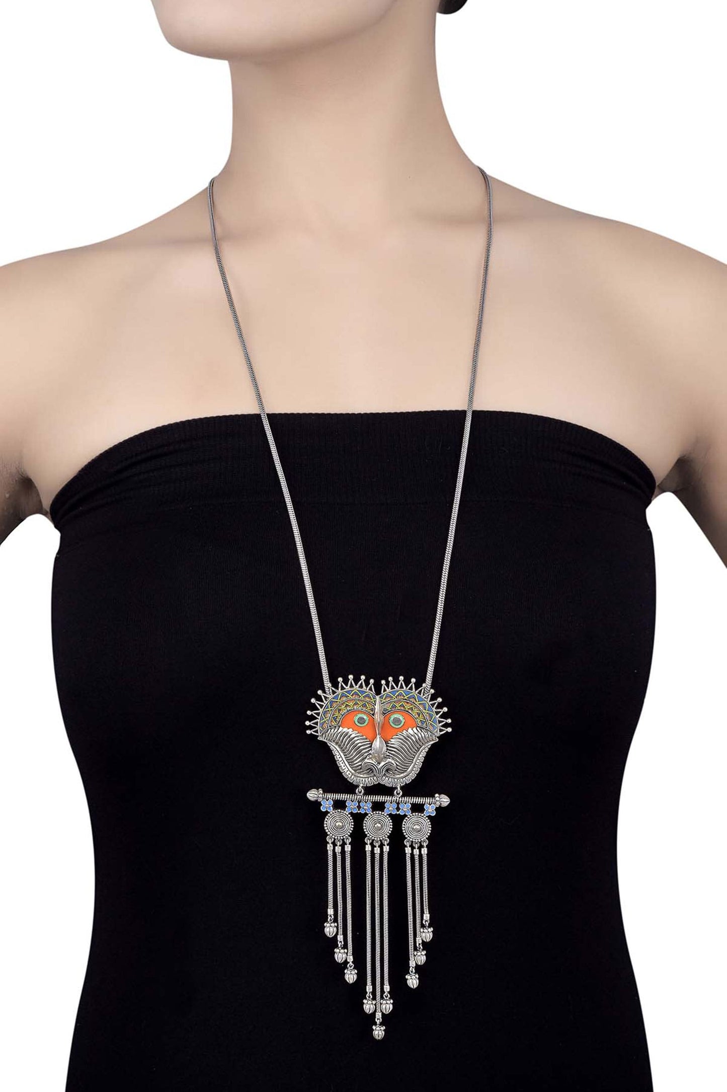 Kirti Mukha Coin Tassel Necklace 