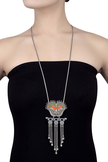 Kirti Mukha Coin Tassel Necklace 