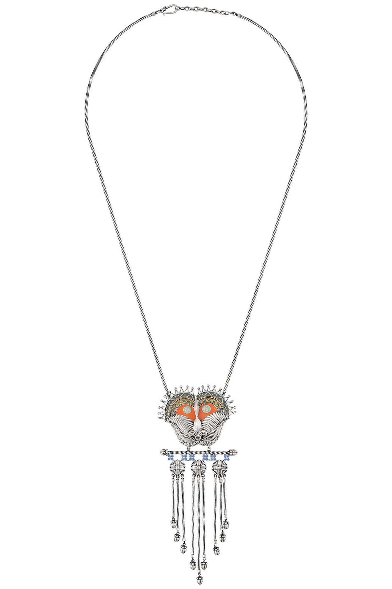 Kirti Mukha Coin Tassel Necklace 