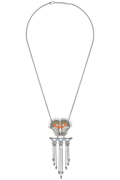 Kirti Mukha Coin Tassel Necklace 