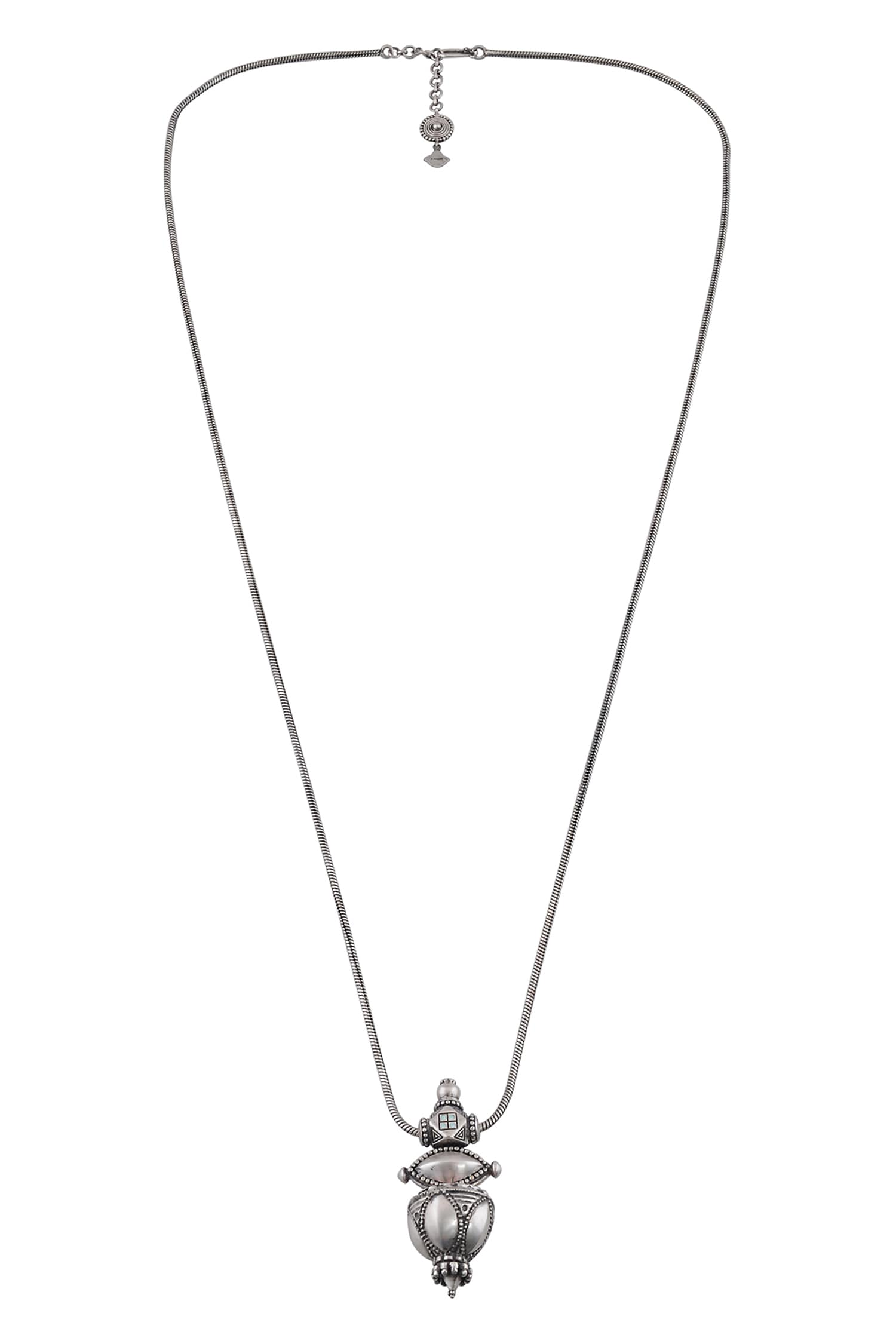 Tribal Motif Enamel Pendant Necklace 