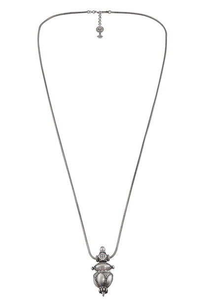 Tribal Motif Enamel Pendant Necklace 