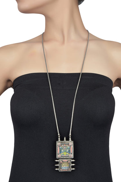 Enamel Oxidised Pendant Necklace 