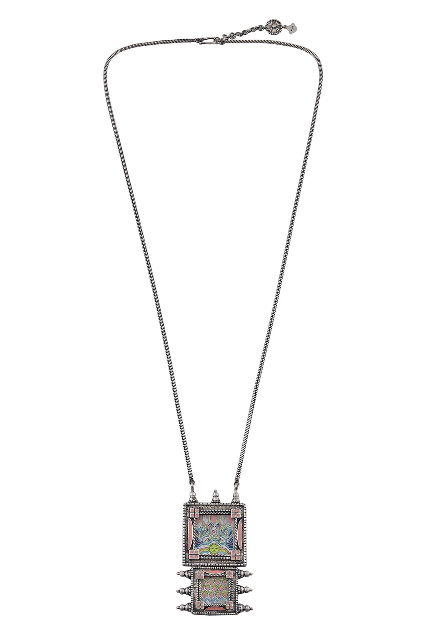 Enamel Oxidised Pendant Necklace 