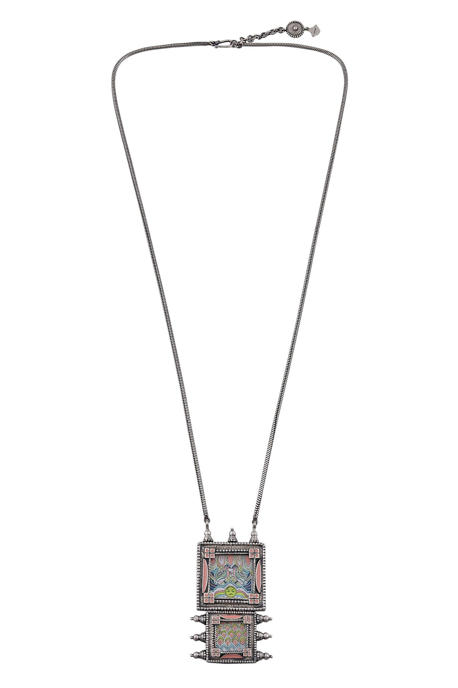 Enamel Oxidised Pendant Necklace 