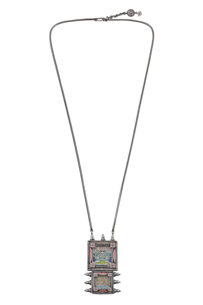 Enamel Oxidised Pendant Necklace 