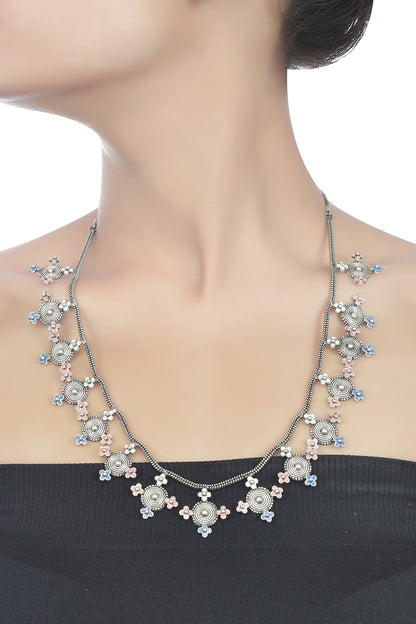 Multi Enamel Coin Necklace 