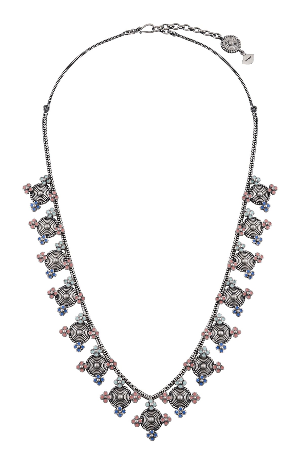 Multi Enamel Coin Necklace 