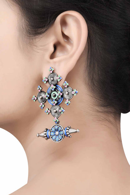Coin Spike Flower Earrings 