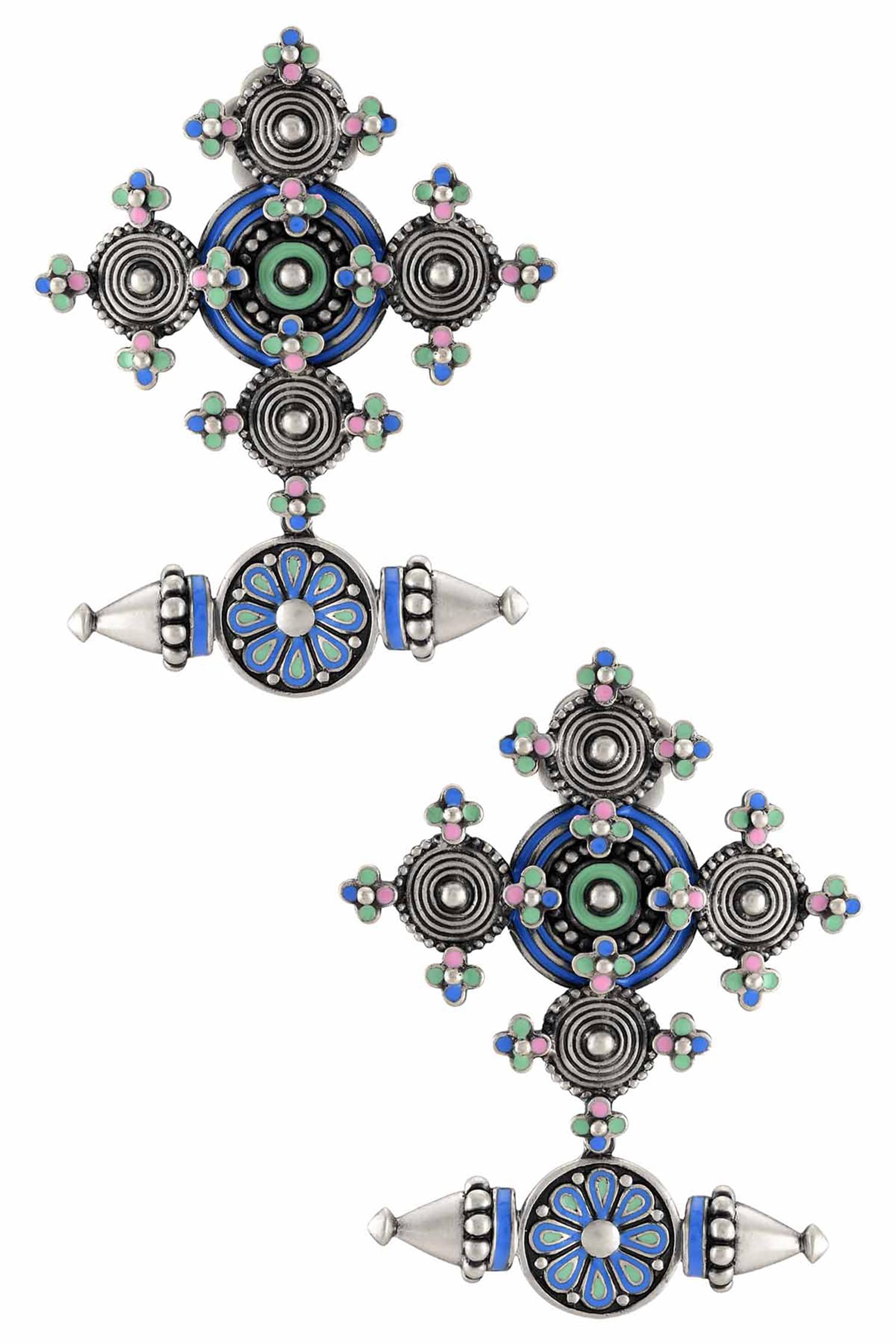 Coin Spike Flower Earrings 