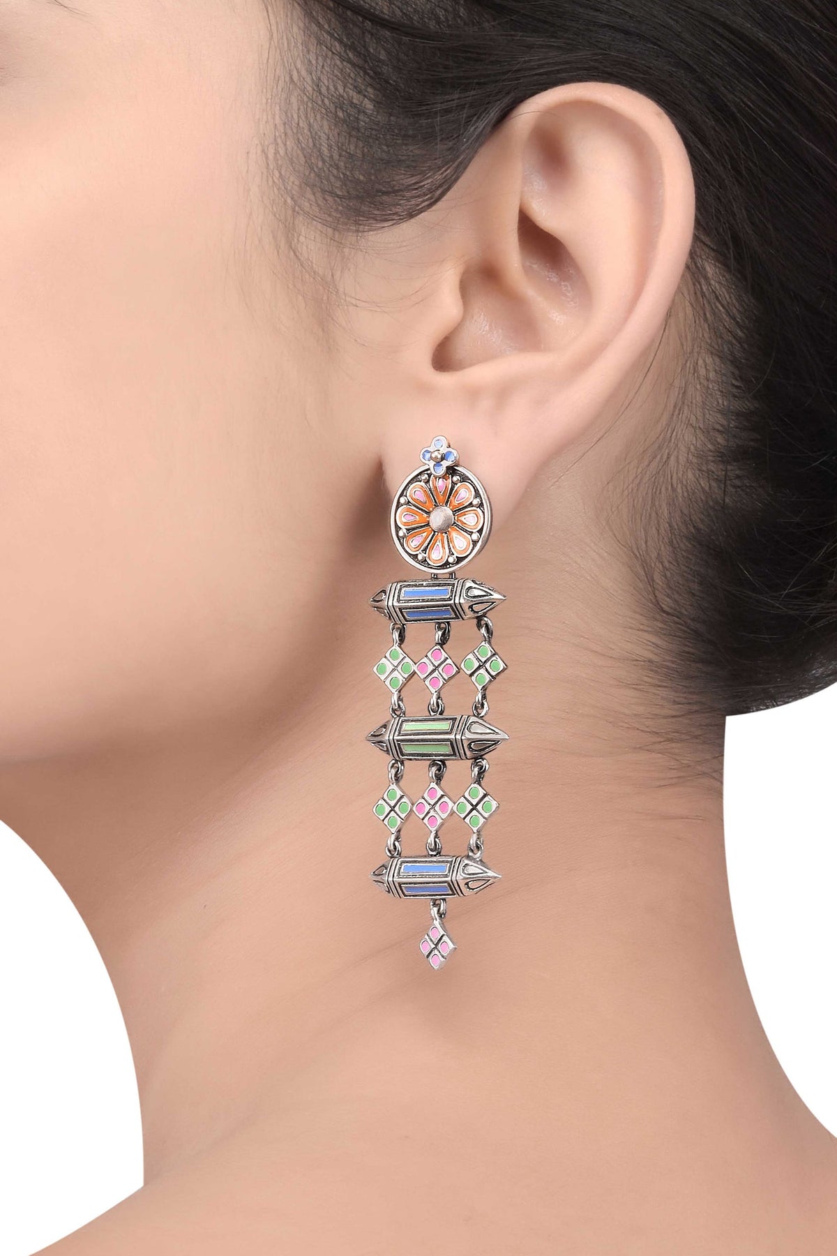 Rhombus Taveez Dangler Earrings 