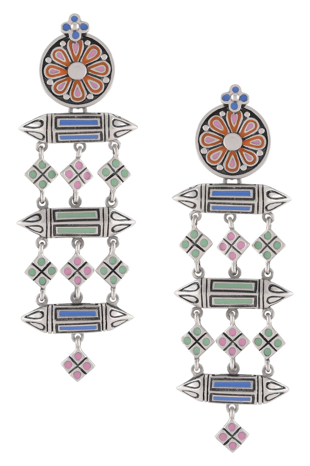Rhombus Taveez Dangler Earrings 