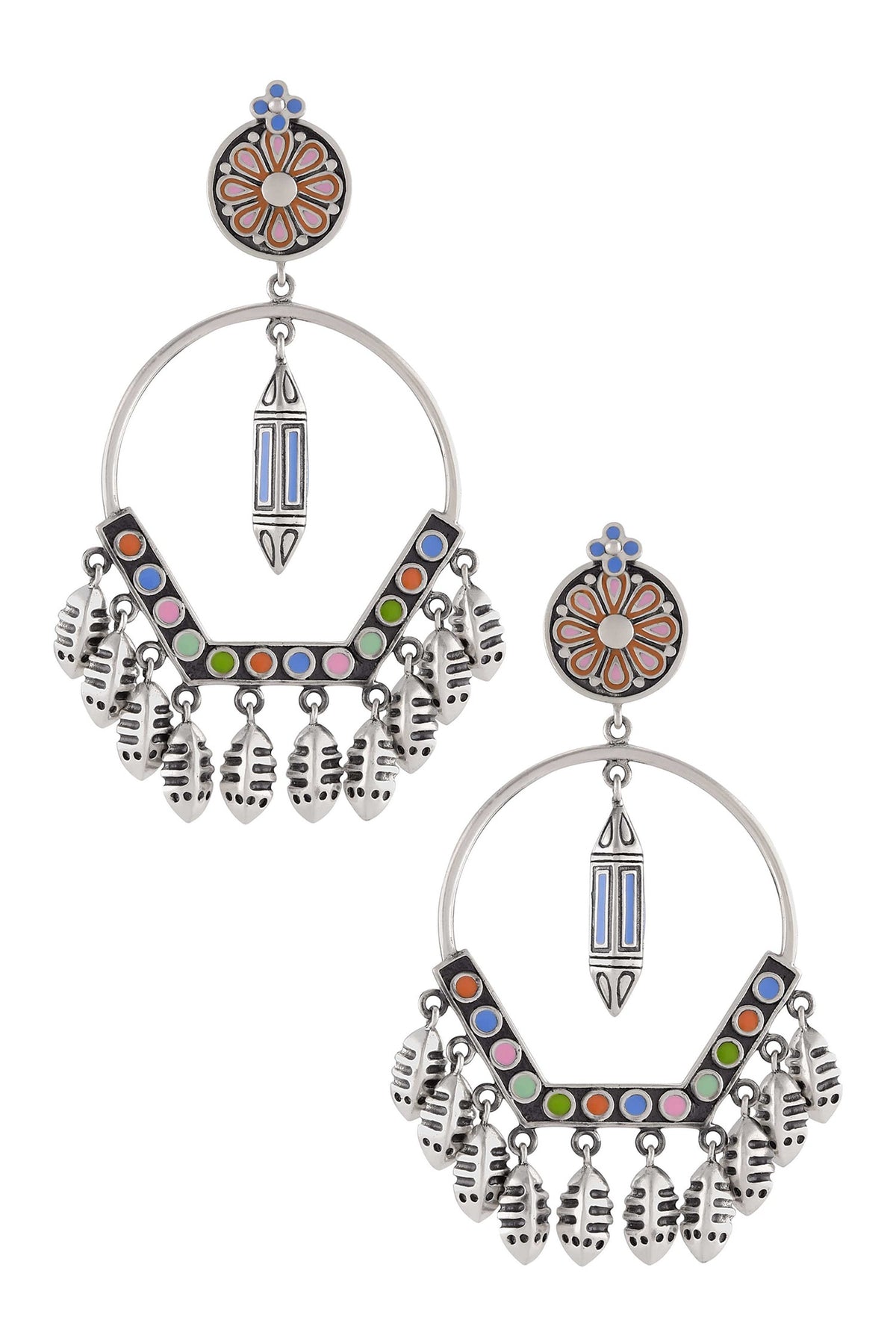 Enamel Taveez Fish Earrings 