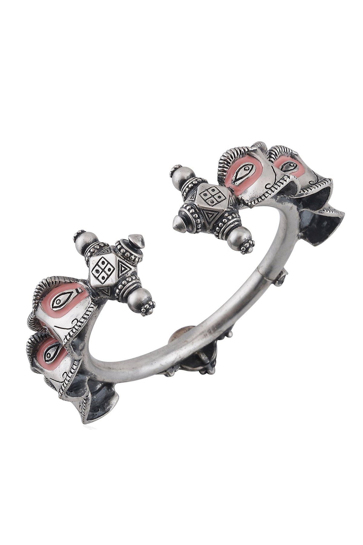 Oxidised Silver Enamel Makra Armlet 