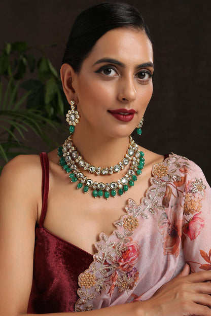 Kundan Layered Necklace Set 