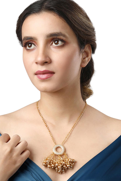 Cubic Zirconia & Shell Pearls Necklace 