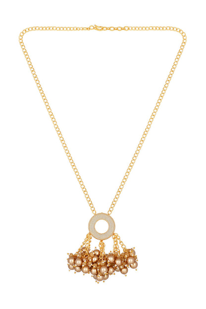 Cubic Zirconia & Shell Pearls Necklace 