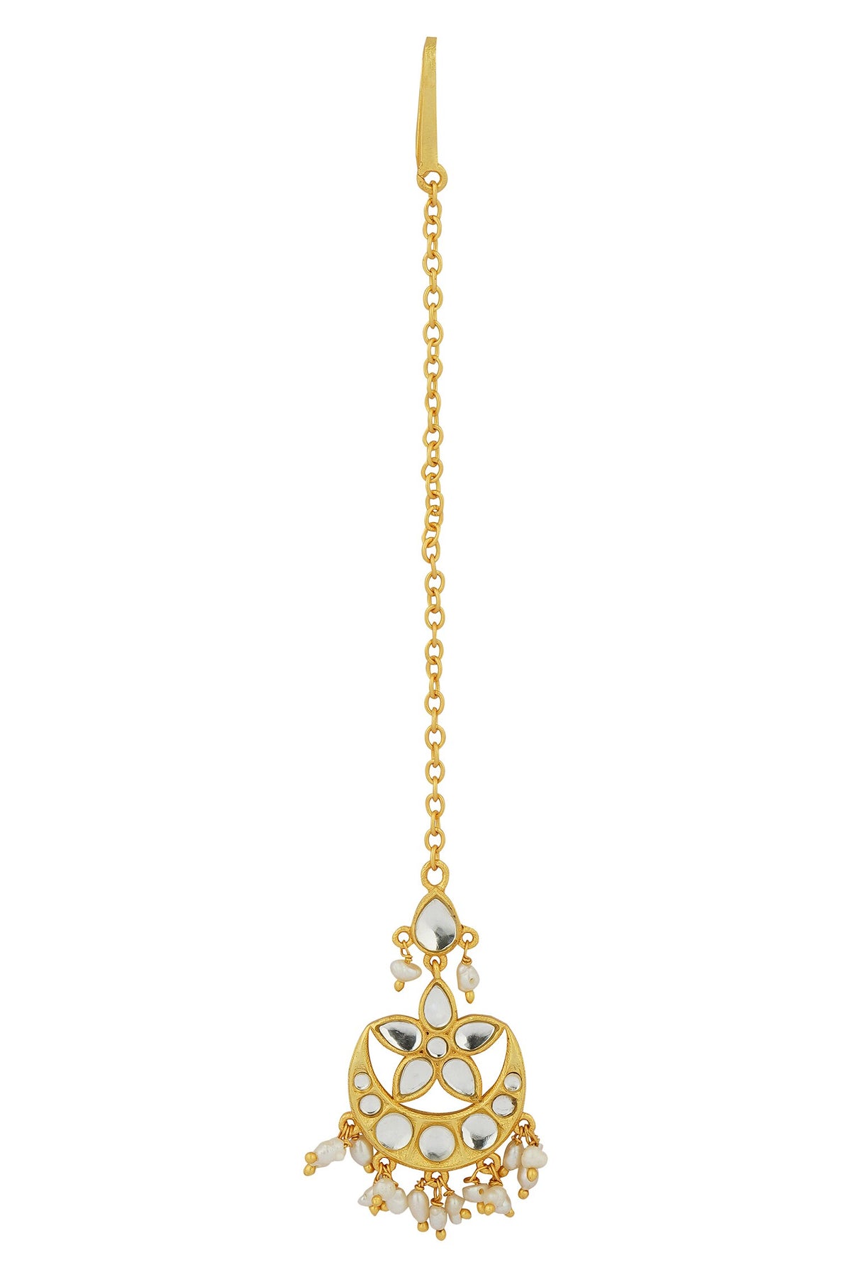 Chaand Phool Mirror Embellished Maangtikka 