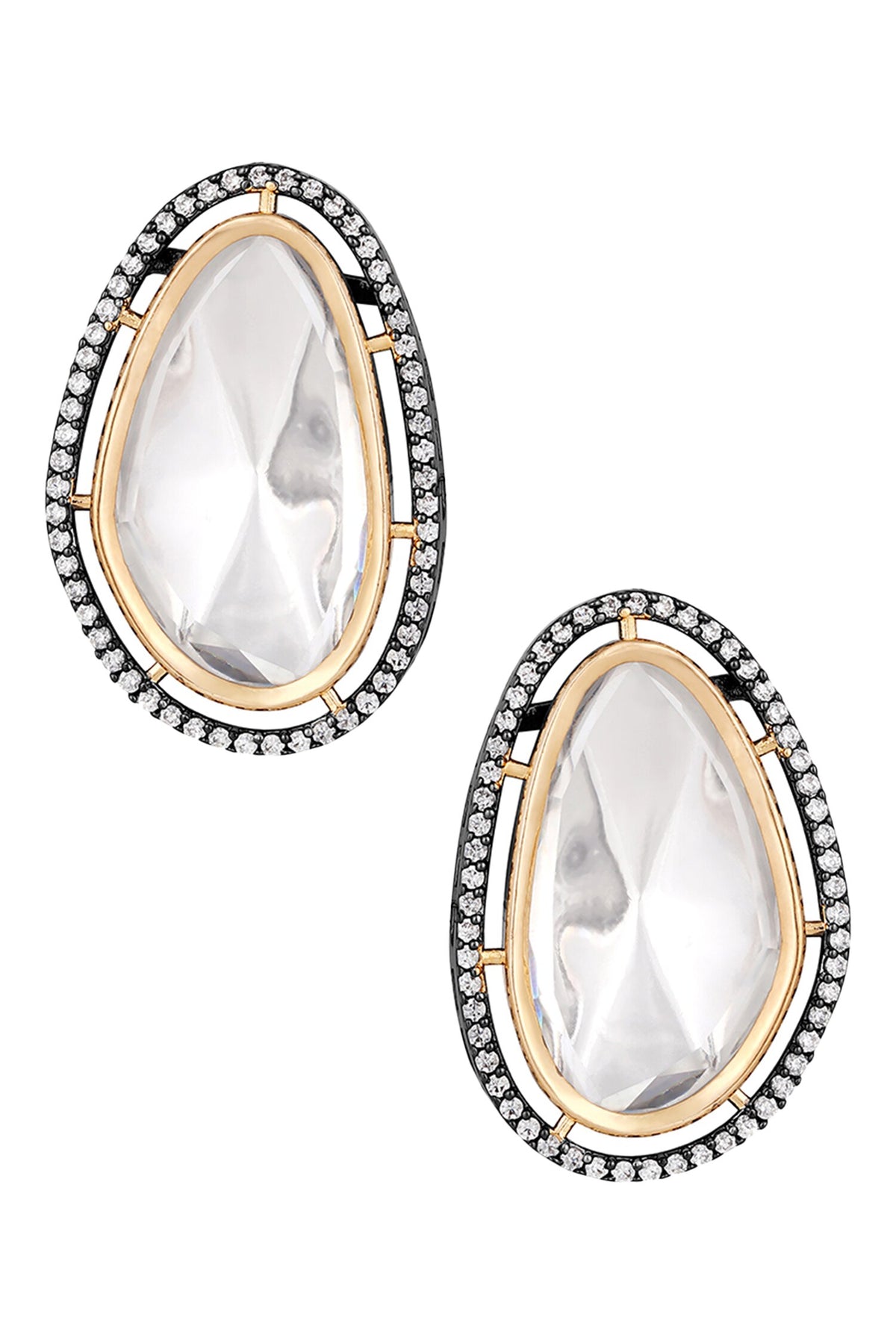 Embellished Moissanite Polki Studs 