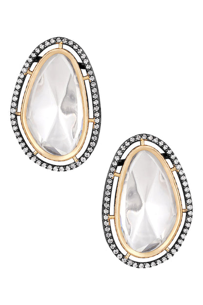 Embellished Moissanite Polki Studs 