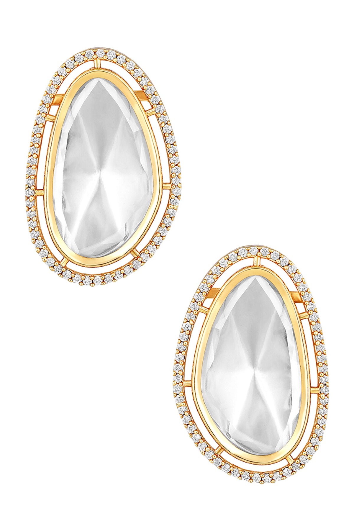 Moissanite Polki Embellished Studs 