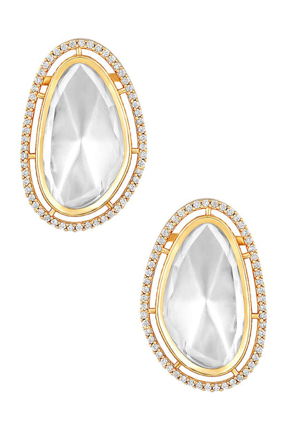 Moissanite Polki Embellished Studs 