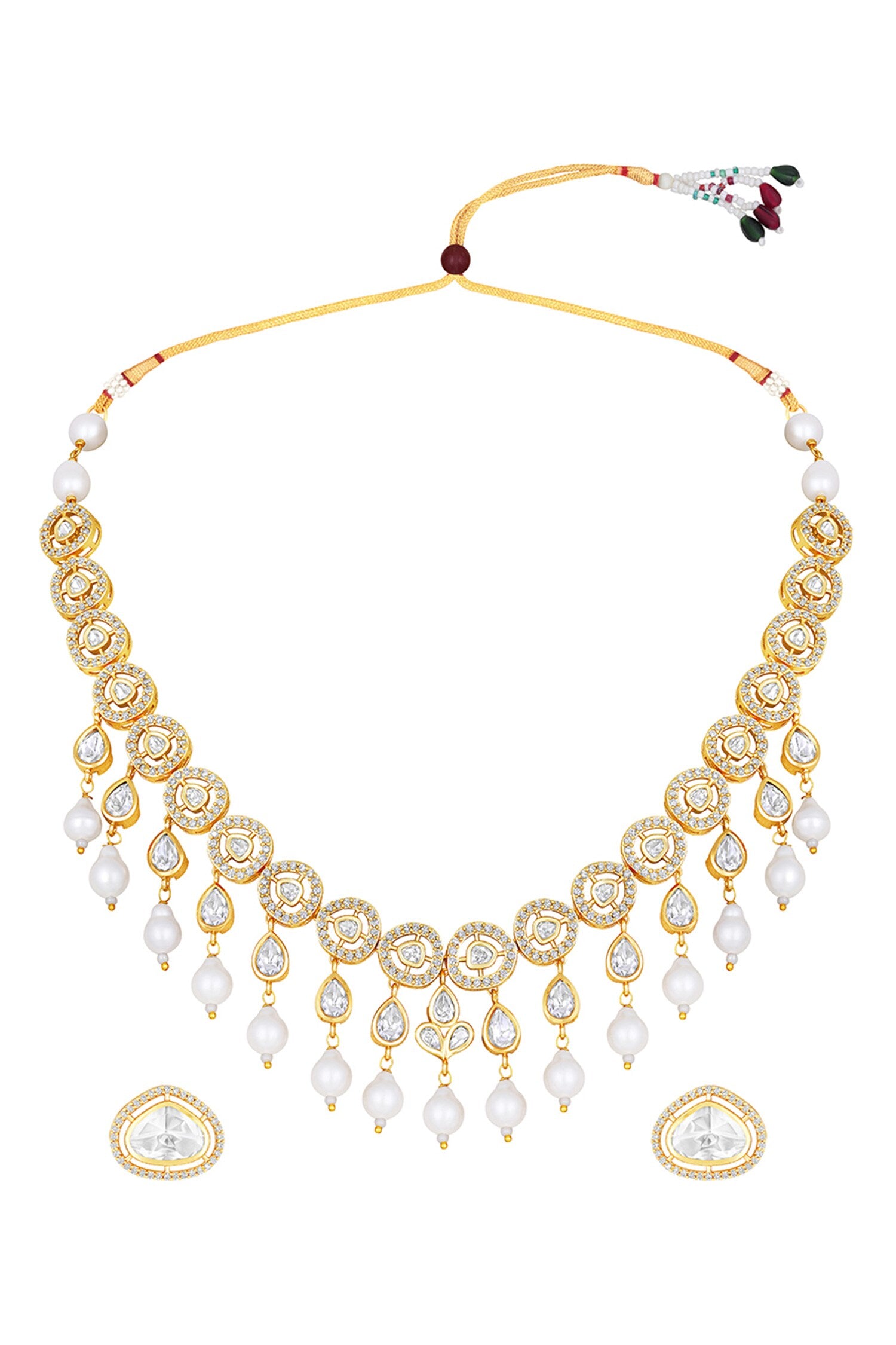 Shell Pearl Embellished Necklace Set 