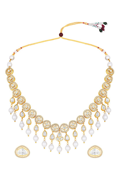 Shell Pearl Embellished Necklace Set 