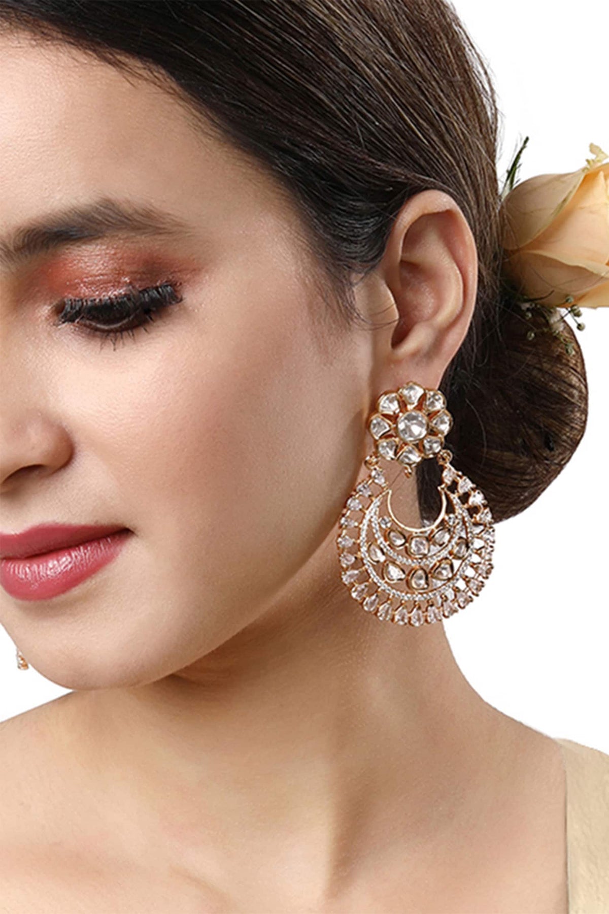 Kundan Polki Embellished Chandbalis 