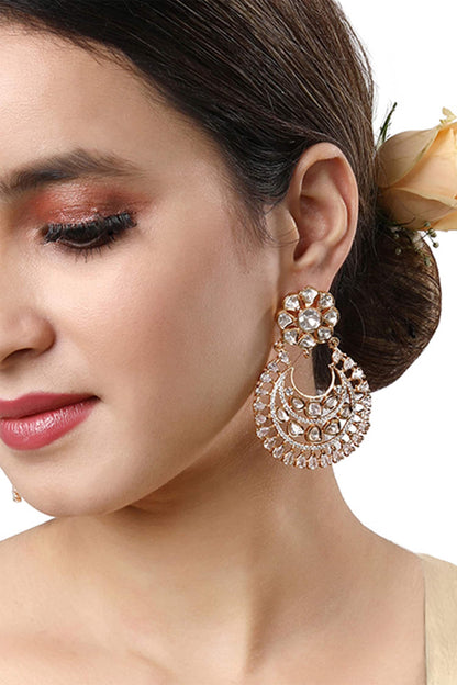 Kundan Polki Embellished Chandbalis 