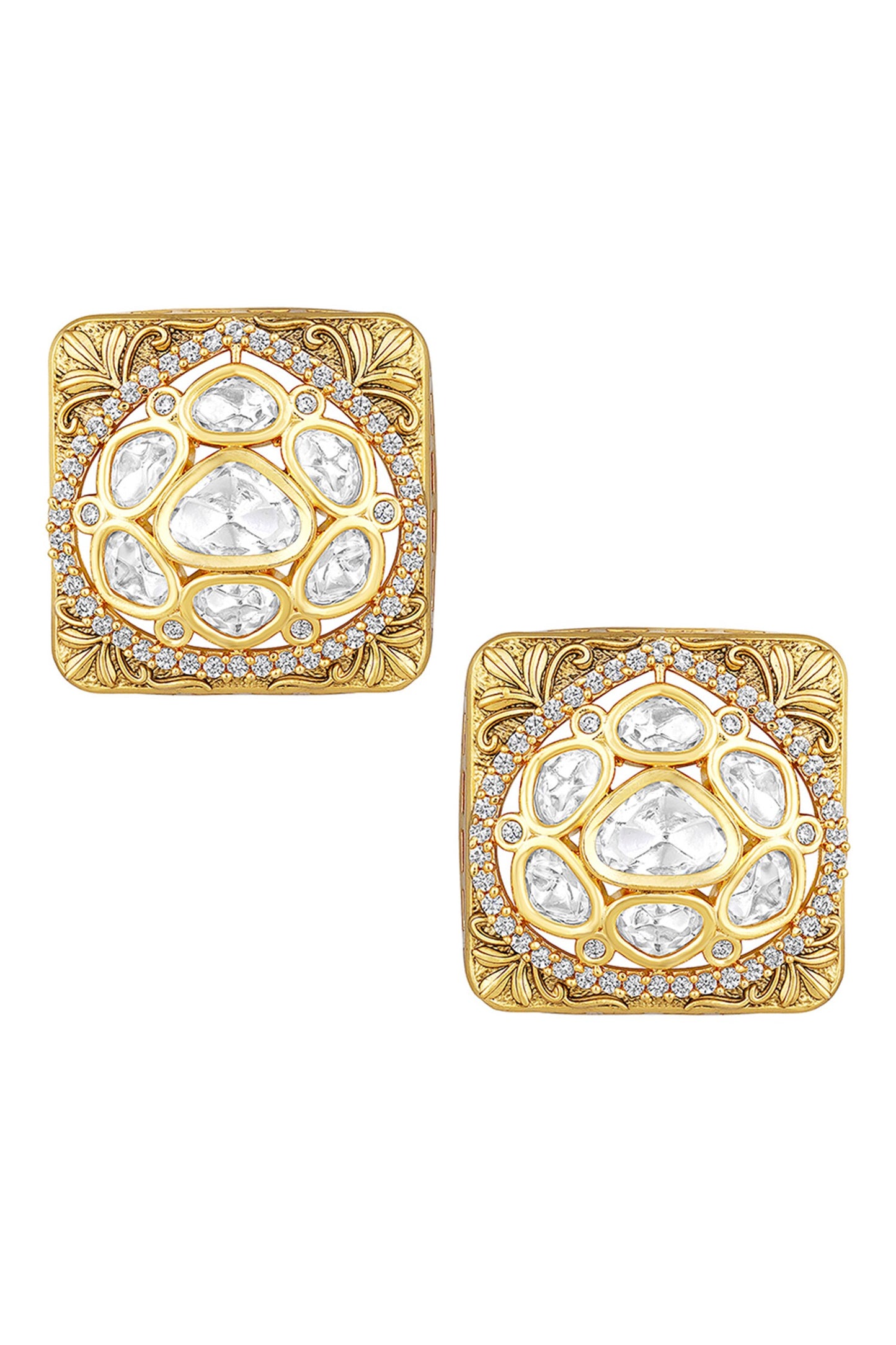 Floral Carved Studs 