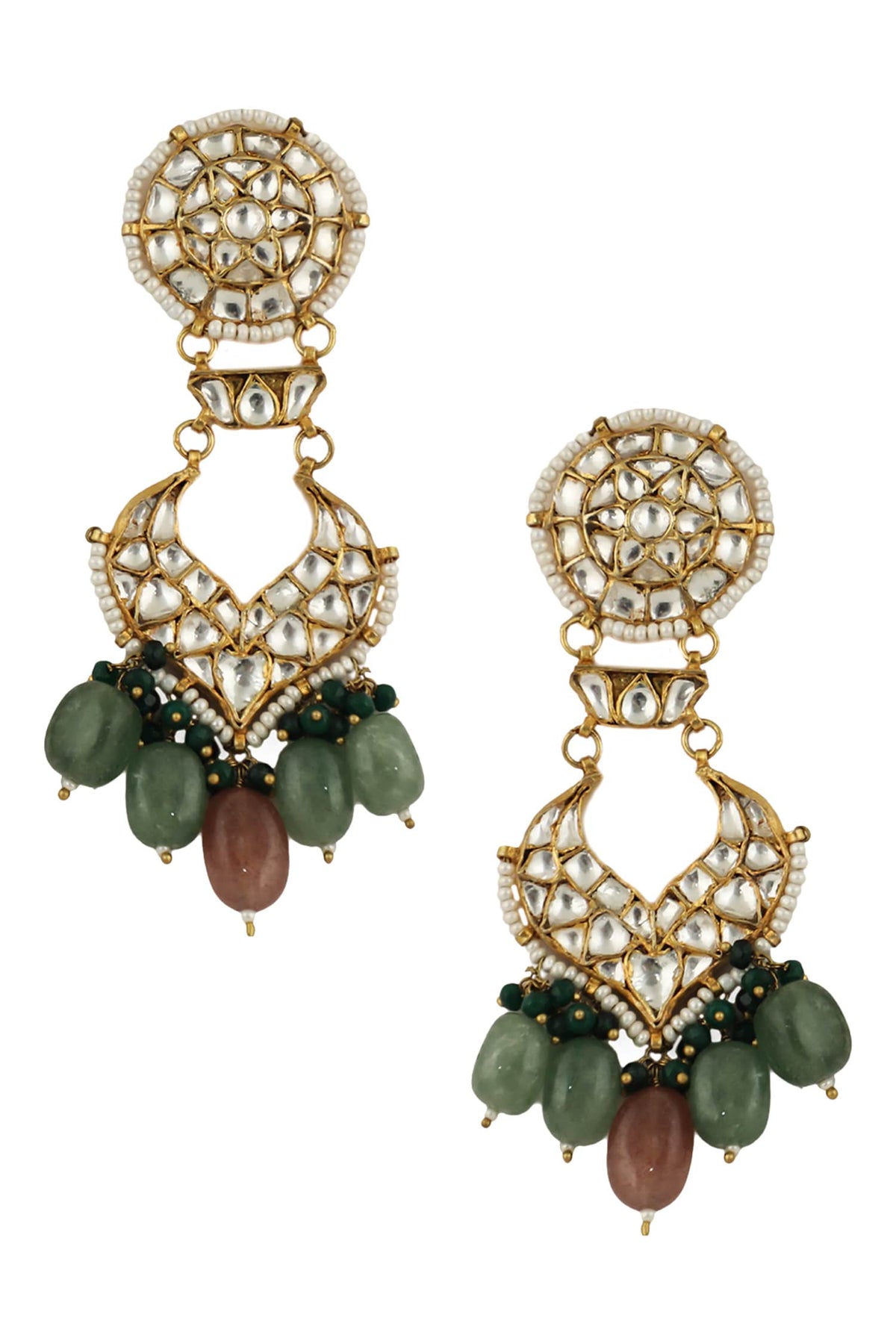Stone Carved Dangler Earrings 