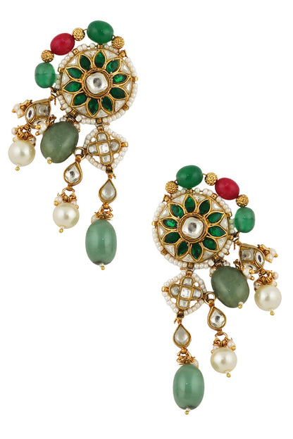 Stone Embellished Dangler Earrings 